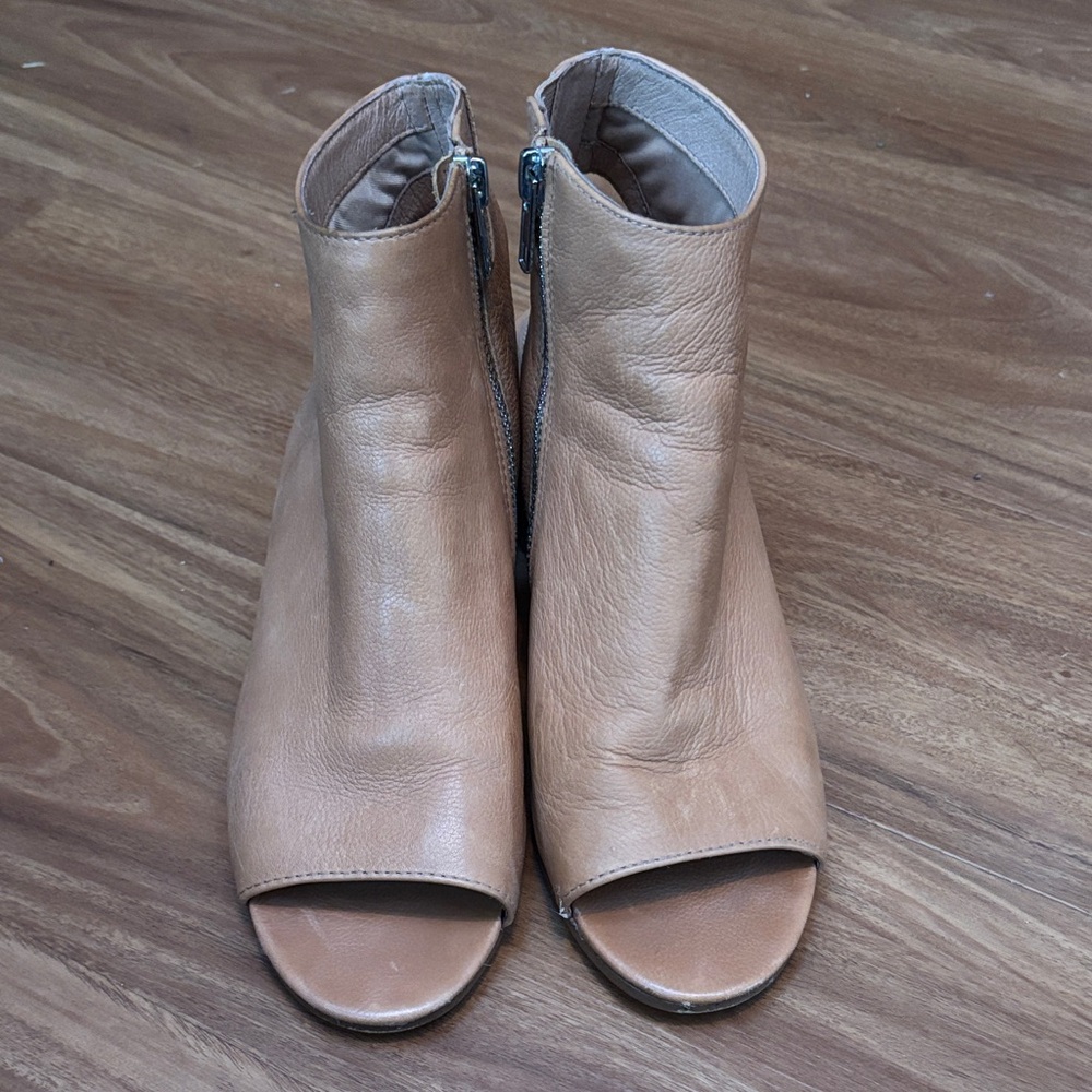 Steve Madden Light Brown Peep-Toe Ankle Boots